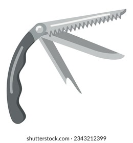 Hunter-Messer-Multitool-Symbol-Cartoon-Vektorgrafik. Jagdausrüstung. Jagdtier