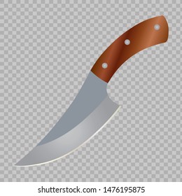 Hunter knife on transparent background. Vector