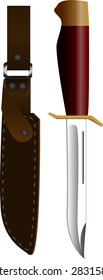 Hunter knife vector illustration isolated on white