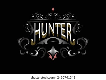 HUNTER lettering custom template design