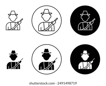 Conjunto de iconos de Vector de línea Hunter