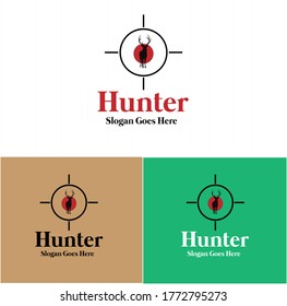 logotipo de cazador con diseño de objetivo