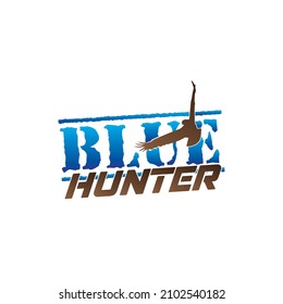 Jäger-Logo mit dem Logo des Adlers Blue Hunter
