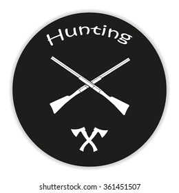 Hunter logo emblem in a circle with shadow