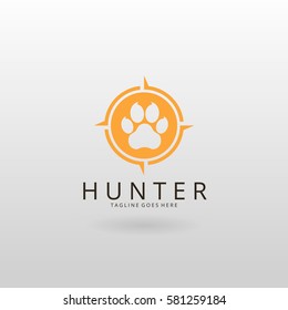 Hunter Logo. Paw Logotype