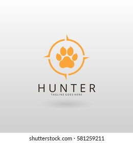 Hunter Logo. Paw Logotype