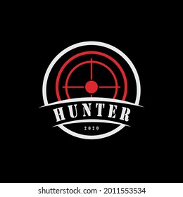 Hunter Logo and target Vintage Symbol, badge and logo template design icon Design  Vector Template