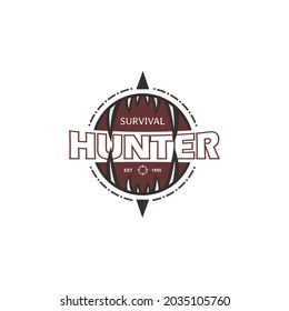 Hunter logo with vintage,old style theme