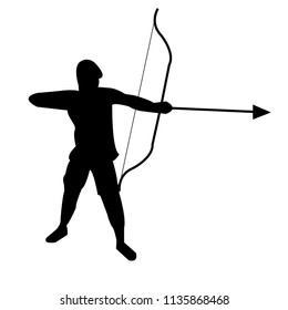 hunter man with arrow icon - vector illustrator