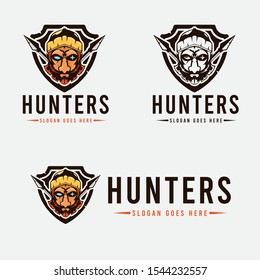 Hunter Man Mascot Cartoon Logo Templates 