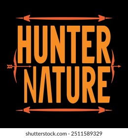 Hunter natureza t shirt design, tipografia t shirt design, arte vetorial.