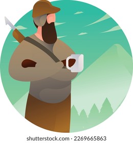Hunter exterior UI Icono plano EPS vectoriales