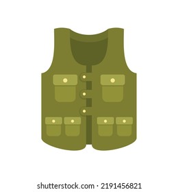 Hunter pocket vest icon. Flat illustration of hunter pocket vest vector icon isolated on white background