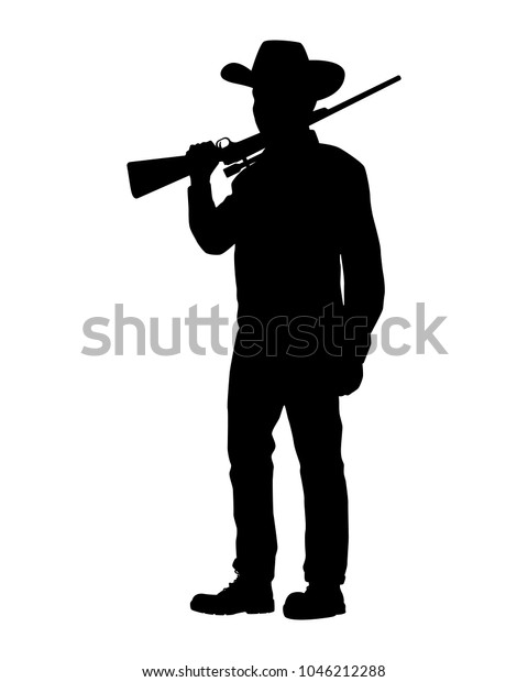 Hunter Rifle Gun Silhouette Vector Stock Vector (Royalty Free ...