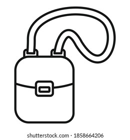 Hunter safari bag icon. Outline hunter safari bag vector icon for web design isolated on white background