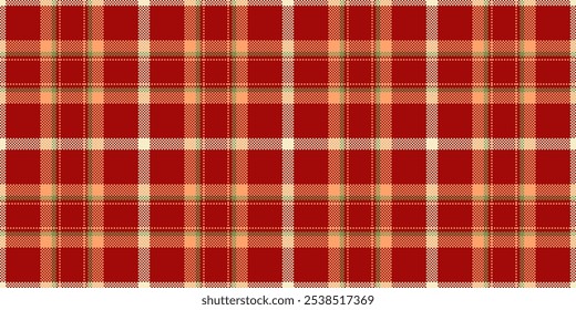 Hunter seamless background pattern, printout fabric vector plaid. Luxury tartan texture check textile in red and orange colors palette.