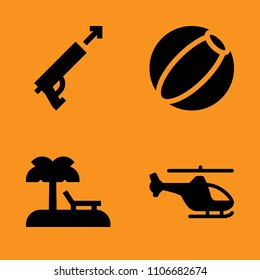 hunter, sharp, beautiful and rotor icons set. Vector illustration for web and design