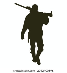 hunter shotgun front facing walking