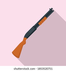 Hunter shotgun icon. Flat illustration of hunter shotgun vector icon for web design