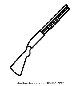 Hunter shotgun icon. Outline hunter shotgun vector icon for web design isolated on white background