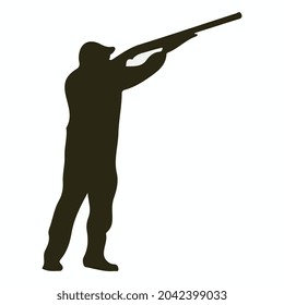hunter shotgun right facing aiming sky