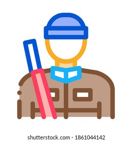 Vector de iconos de silueta de cazador. Signo de silueta de búsqueda de contorno. Ilustración de símbolo de contorno aislado de color
