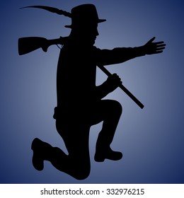 Hunter Silhouetted