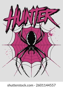 Hunter Spider Dream T-shirt Design Vector