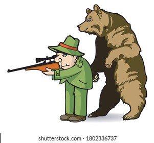 Jäger ist von der Bärengrafik überrascht