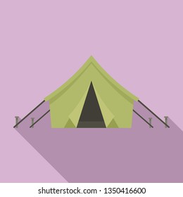 Hunter tent icon. Flat illustration of hunter tent vector icon for web design