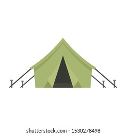 Hunter tent icon. Flat illustration of hunter tent vector icon for web design