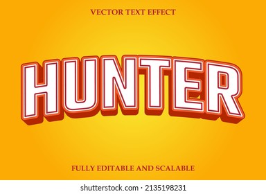 hunter text effect editable with yellow gradient.