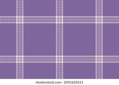 Hunter textile fabric plaid, 70s seamless check pattern. Vibrant tartan vector background texture in violet and lemon chiffon colors.