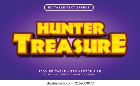 hunter treasure 3d text effect and editable text effect