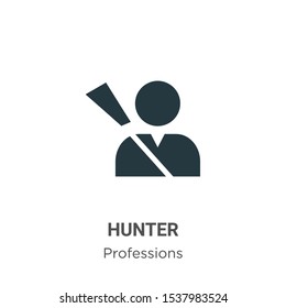 Hunter vector icon on white background. Flat vector hunter icon symbol sign from modern professions collection for mobile concept and web apps design.
