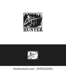 Hunter vector logo design template
