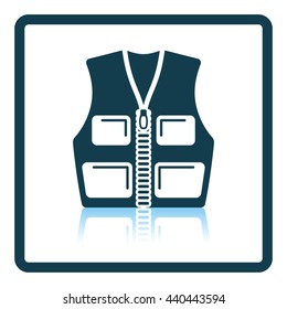 Hunter vest icon. Shadow reflection design. Vector illustration.