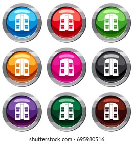 Hunter vest set icon isolated on white. 9 icon collection vector illustration