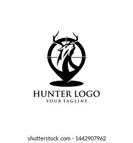 Hunter Vintage Logo Design Template Stock Vector (Royalty Free ...