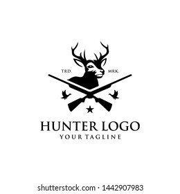 Hunter Vintage Logo Design Template