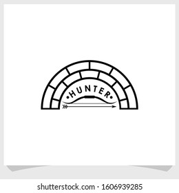 hunter vintage logo design vector, adventure logo design template