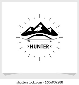 hunter vintage logo design vector, adventure logo design template