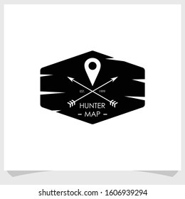hunter vintage logo design vector, adventure logo design template