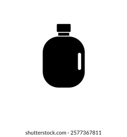 Hunter Water Bottle, Flask Solid Flat Vector Icon Isolated on White Background.