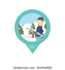 Hunter In Winter Pin Map