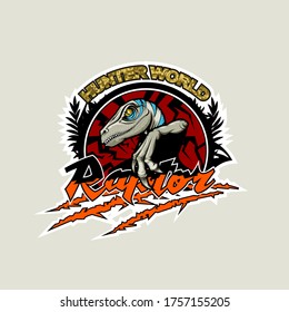 Hunter world, logo with a raptor in the center.