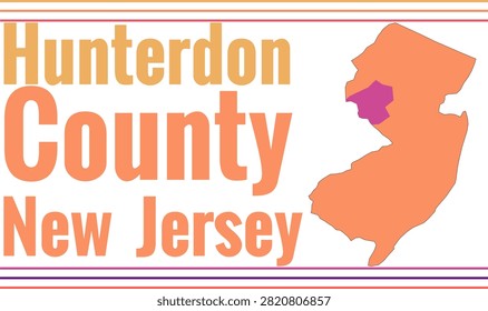 Hunterdon County New Jersey Highlighted on State Map
