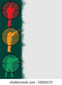 Hunter's frame with sniper sights, vector illustration