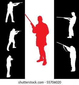 Hunter's silhouettes for you design, vector illustration