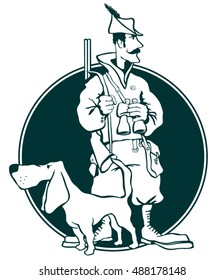 Hunter's society emblem. Vector graphics.